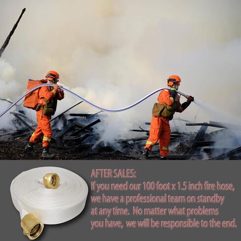 خرطوم النار 100 قدم × 1-1/2 "معرف ، نحاس ناشط ، واجهة NH ، TPU ، البوليستر ، ضغط العمل 250 رطل ، ضغط الانفجار 500 رطل ، النار الداخلية ، المنزل ، غارم حريق الري. in Kuwait