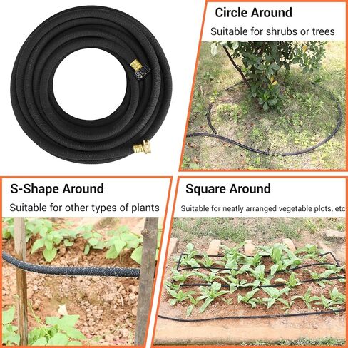 Mamizo Soaker خرطوم 50 قدم 1/2 "، موصلات النحاس الصلبة المطاط أطول ، خرطوم بالتنقيط الشاق لتوفير 70 ٪ من الماء ، خراطيم Soaker للحديقة واللحف والفناء (1/2" 50 قدم) in Kuwait