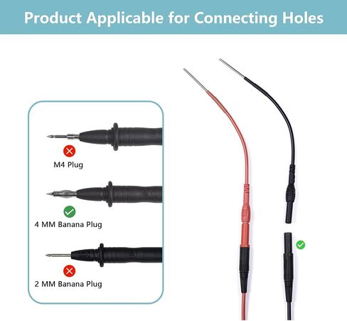 2PCS Silicon Spoon Proves Proves ، Back Probe Kit Dins Automotive متوافقة مع اختبارات توصيل الموز 4 مم لاختبار الجهد متعدد القياس اكتشف الدائرة الكهربائية للسيارات in Saudi Arabia