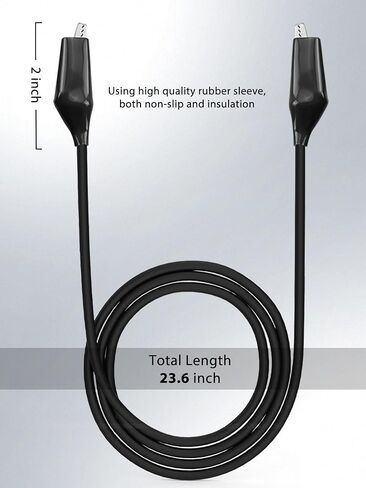 12pcs/20in. مقاطع التمساح الكهربائية مع الأسلاك UL1015/18AWG ، 6 ألوان مجموعة اختبار الطائر مجموعة ، 1.77in. مقاطع لحام مع الأسلاك in Kuwait