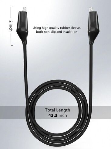 12pcs/20in. مقاطع التمساح الكهربائية مع الأسلاك UL1015/18AWG ، 6 ألوان مجموعة اختبار الطائر مجموعة ، 1.77in. مقاطع لحام مع الأسلاك in Kuwait
