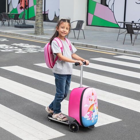 حقيبة Vlive Scooter ، Kid Carry on Luggage Scooter ، يركب الأطفال على الأمتعة للفتيات ، الأمتعة للأطفال (يونيكورن) in Saudi Arabia