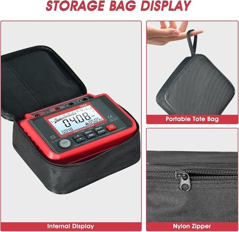 Megohmmeter, 0.1MΩ~20GΩ Digital Insulation Resistance Tester ACV DCV 10-600V Megger Megohm Testing Meter with 100 Data Storages, Low Battery Indicator, LCD Backlight Display for Electrical Equipment in Saudi Arabia