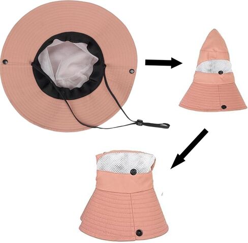 Boys-Girls Summer Wide-Brim Sun-Hat UV-Protection for Kids Toddler Fishing-Hat-Outdoor Adventures Safari-Hat with Chin Strap (5-14Y) Beige in Kuwait