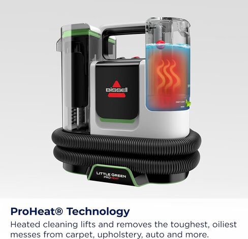 BISSELL® Little Green® Proheat® Pet, Portable Deep Cleaner with Heated Cleaning Technology, Self-Cleaning Tough Stain Tool and Pet Pro Oxy Triple Action Formula Included, 3969 in Saudi Arabia