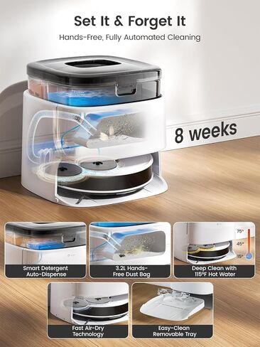 Lefant M210 Pro Robot Vacuum Cleaner,Easy to Use,120 Mins Runtime,6 Cleaning Modes,APP/Voice/WiFi/Alexa Control,Multi-Surface Cleaning in Kuwait