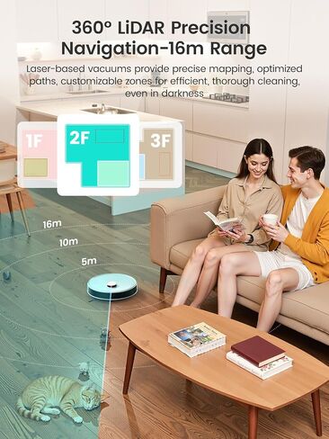 Lefant M210 Pro Robot Vacuum Cleaner,Easy to Use,120 Mins Runtime,6 Cleaning Modes,APP/Voice/WiFi/Alexa Control,Multi-Surface Cleaning in Kuwait