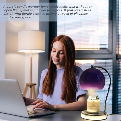 Candle Lamp Warmer, Wide Base Scented Candle Warmer with Timer and Dimmer, Adjustable Candle Melting Lattern, Home Decor Table Lamp (Silver) in Kuwait