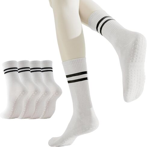GUUNIEE Pilates & Yoga Socks for Women with Non-Slip Grip for Barre, Ballet,Hospital & Barefoot Workout 2/4 Pairs Breathable in Kuwait