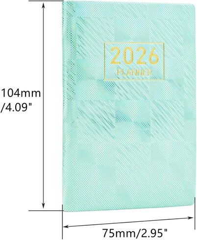 Mogoostry 2025 Pocket Planner Mini Weekly Planner 3 "× 4" Starlight Black Leather 2025 Pocket Notepad Daily Calendar Plannner in Kuwait