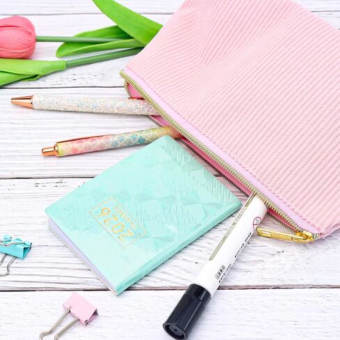 Mogoostry 2025 Pocket Planner Mini Weekly Planner 3 "× 4" Starlight Black Leather 2025 Pocket Notepad Daily Calendar Plannner in Kuwait