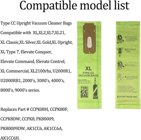 10 حزم من النوع CC أكياس استبدال مكنسة كهربائية مستقيمة متوافقة مع Oreck XL XL2 XL7 XL21 ، Elevate ، XL Commercial ، XL2100RHS ، U2000R1 ، U2000RB1 ، XL Classic ، XL Silver ، XL GOLD وما إلى ذلك. in Kuwait