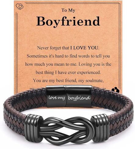 سوار اللانهاية عقدة سوار من الجلد المحفوظ هدايا لابن ابن أخ أخي أبي ، تخرج عيد الفصح عيد ميلاد عيد ميلاد هدايا عيد ميلاد للأولاد المراهقين له in Kuwait