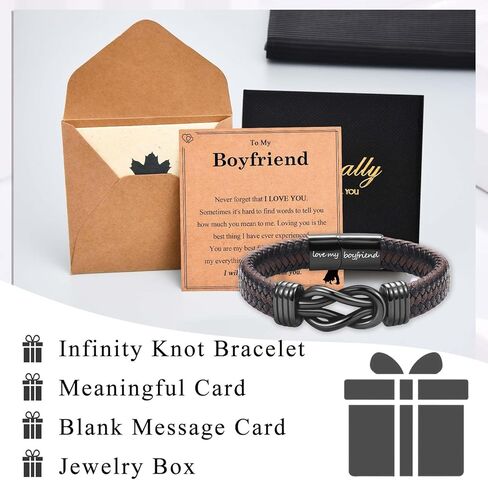 سوار اللانهاية عقدة سوار من الجلد المحفوظ هدايا لابن ابن أخ أخي أبي ، تخرج عيد الفصح عيد ميلاد عيد ميلاد هدايا عيد ميلاد للأولاد المراهقين له in Kuwait