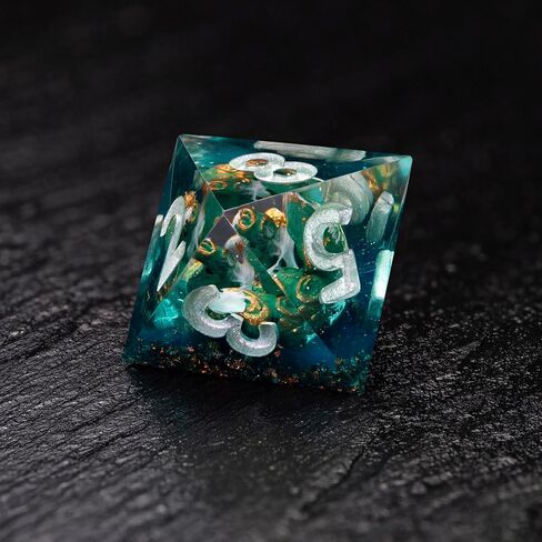 Dice Set and Dice Box– Dark Necromancer Polyhedral Dice with 3D Miniatures Inside. Sharp Edge Resin DND Dice Set with Undead Army. in Kuwait