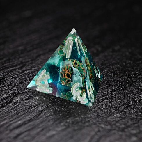 Dice Set and Dice Box– Dark Necromancer Polyhedral Dice with 3D Miniatures Inside. Sharp Edge Resin DND Dice Set with Undead Army. in Kuwait
