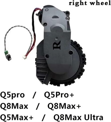 Vacuum Cleaner Drive Wheel Replacement Accessories (Left And Right Wheel Optional). Compatible With Roborock Q5 Pro / Q5 Pro / Q8 Max / Q8 Max / Q5 Max / Q8 Max Ultra(Black- L+R) in Kuwait