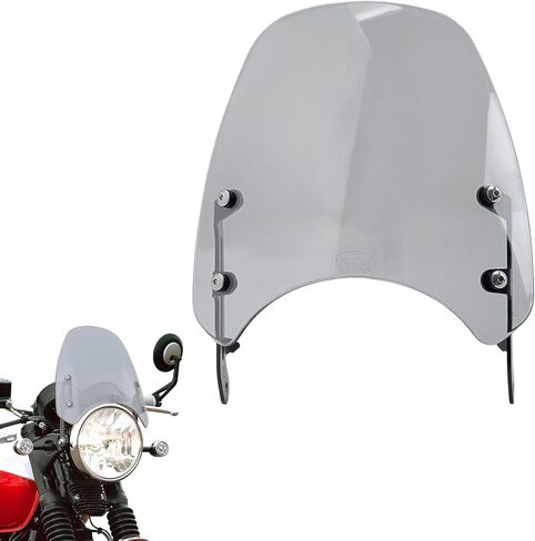 Motorcycle Windshield Deflector with Bracket Double Bubble Windscreen Fit for Triumph Bonneville T100 T120 2016-2024 Wind Shield Screen Visor Flyscreen, Black in Kuwait