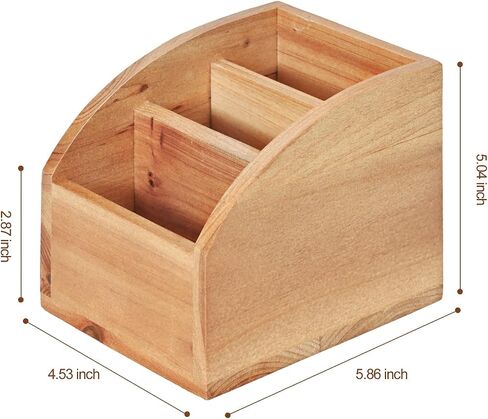 Bonny DoDo Remote Control Holders Box for Table Small Wooden Desk Farmhouse Home Decord Caddy Store Store جهاز تلفزيون عن بُعد لمشغل الوسائط والقلم الرصاص واللوازم المكتبية (براون ، S) in Kuwait