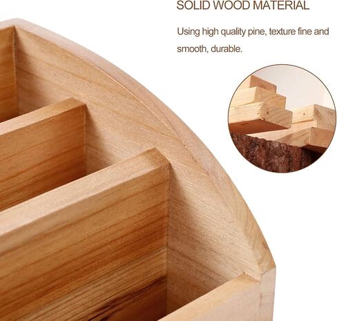 Bonny DoDo Remote Control Holders Box for Table Small Wooden Desk Farmhouse Home Decord Caddy Store Store جهاز تلفزيون عن بُعد لمشغل الوسائط والقلم الرصاص واللوازم المكتبية (براون ، S) in Kuwait