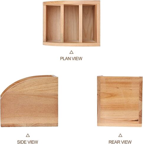 Bonny DoDo Remote Control Holders Box for Table Small Wooden Desk Farmhouse Home Decord Caddy Store Store جهاز تلفزيون عن بُعد لمشغل الوسائط والقلم الرصاص واللوازم المكتبية (براون ، S) in Kuwait