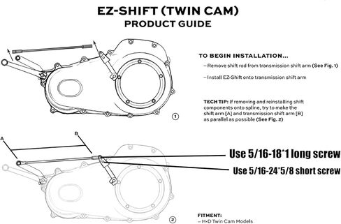 TDZ ez Shift مجموعة مساعدة المعدات المحايدة تناسب Harley Touring Dyna Softail Twin Cam Models in Kuwait