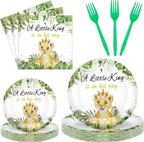 Sunnyray 96 Pieces Surfboard Baby Shower Plates and Napkins Baby on Board Shower Party Supplies Dessert Plates Napkins Forks for 24 Guests in Saudi Arabia