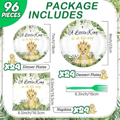 Sunnyray 96 Pieces Surfboard Baby Shower Plates and Napkins Baby on Board Shower Party Supplies Dessert Plates Napkins Forks for 24 Guests in Saudi Arabia