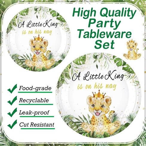 Sunnyray 96 Pieces Surfboard Baby Shower Plates and Napkins Baby on Board Shower Party Supplies Dessert Plates Napkins Forks for 24 Guests in Saudi Arabia