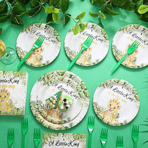 Sunnyray 96 Pieces Surfboard Baby Shower Plates and Napkins Baby on Board Shower Party Supplies Dessert Plates Napkins Forks for 24 Guests in Saudi Arabia