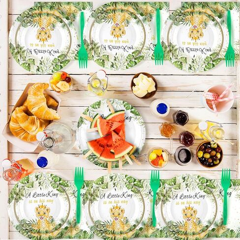 Sunnyray 96 Pieces Surfboard Baby Shower Plates and Napkins Baby on Board Shower Party Supplies Dessert Plates Napkins Forks for 24 Guests in Saudi Arabia