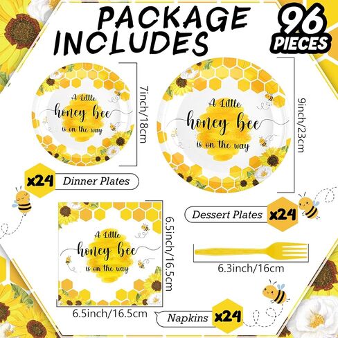 Sunnyray 96 Pieces Surfboard Baby Shower Plates and Napkins Baby on Board Shower Party Supplies Dessert Plates Napkins Forks for 24 Guests in Saudi Arabia