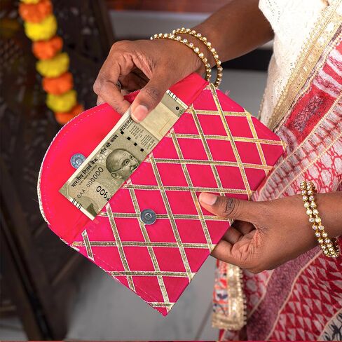 Handmade Purse WalletHand Stitched Traditional Ethnic Golden Work Special Occasion and Gifting (Yellow - 7.5"x5") in Saudi Arabia