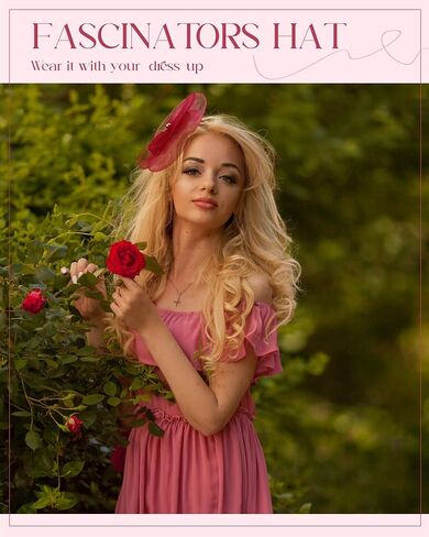 Zeyune Fascinators Hats for Women Tea Party Elegant Headband Derby Hats with Hair Clip for Wedding Bride Party in Kuwait