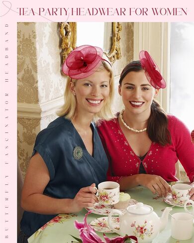 Zeyune Fascinators Hats for Women Tea Party Elegant Headband Derby Hats with Hair Clip for Wedding Bride Party in Kuwait