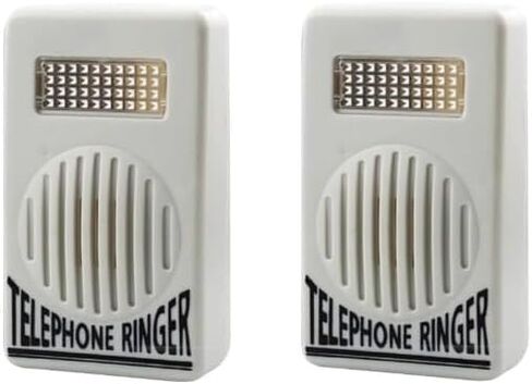 2 Pcs White Telephone Ringer Amplifier Bell Extra-Loud Telephone/Phone Ringer, Landline Phones,Telephones Accessories Use Safety in Saudi Arabia