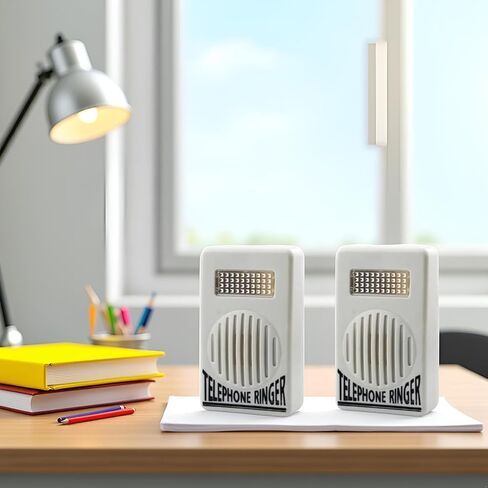 2 Pcs White Telephone Ringer Amplifier Bell Extra-Loud Telephone/Phone Ringer, Landline Phones,Telephones Accessories Use Safety in Saudi Arabia