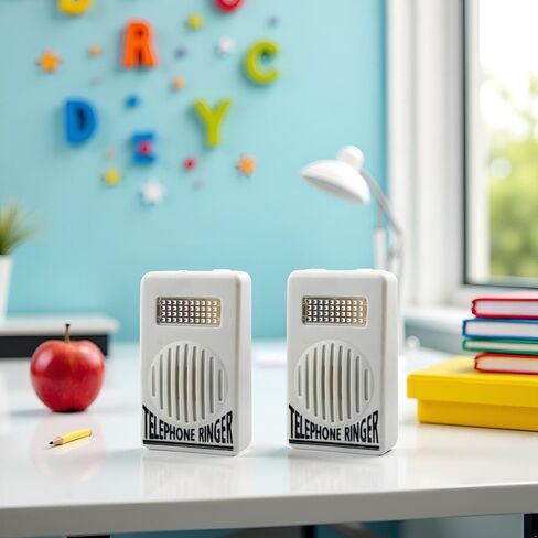 2 Pcs White Telephone Ringer Amplifier Bell Extra-Loud Telephone/Phone Ringer, Landline Phones,Telephones Accessories Use Safety in Saudi Arabia