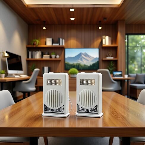2 Pcs White Telephone Ringer Amplifier Bell Extra-Loud Telephone/Phone Ringer, Landline Phones,Telephones Accessories Use Safety in Saudi Arabia
