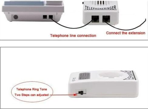 2 Pcs White Telephone Ringer Amplifier Bell Extra-Loud Telephone/Phone Ringer, Landline Phones,Telephones Accessories Use Safety in Saudi Arabia