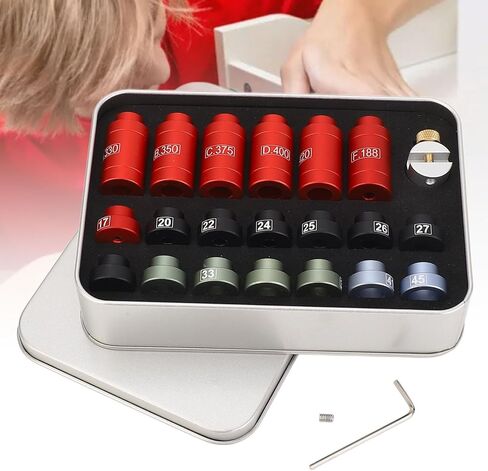 Aluminum Alloy Gauge Comparator Kit for Precise Measurement, Universal Headspace Gauge Body with Bushing Set, Includes Storage Box in Saudi Arabia