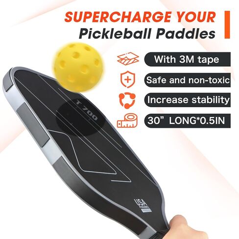 Bickleball مرجحة Tungsten Tape-Usering لتعزيز أداء Pickleball Paddles ، حزام التنغستن غير التخصص غير السامة ، مناسب للعديد من أنواع المضربات | 0.5 "× 60" | 1 غرام/بوصة in Kuwait