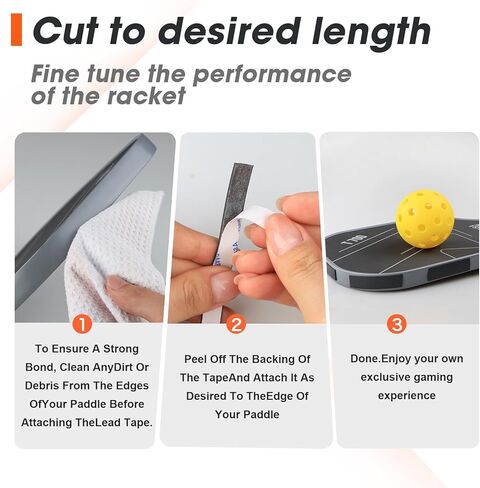 Bickleball مرجحة Tungsten Tape-Usering لتعزيز أداء Pickleball Paddles ، حزام التنغستن غير التخصص غير السامة ، مناسب للعديد من أنواع المضربات | 0.5 "× 60" | 1 غرام/بوصة in Kuwait