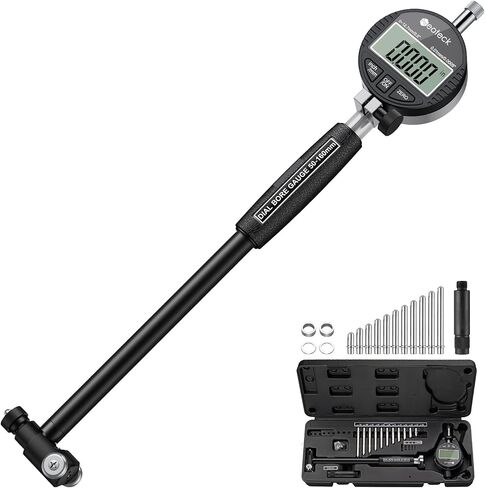 Neoteck Bore Gauge Set Digital Indicator Dial Bore Gauge (2-6"/0.0005") with Self-Centering Dial,Carbide Anvils, Insulated Grips for Deep Engine Cylinder Measurement-Black in Saudi Arabia