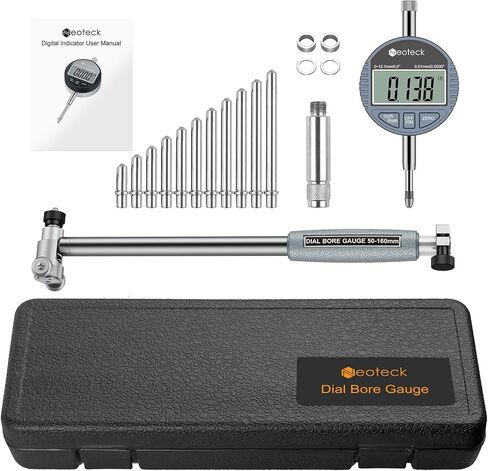 Neoteck Bore Gauge Set Digital Cordator Dial Gauge (2-6 "/0.0005") مع قرص الاتصال الذاتي ، وسندان الكربيد ، والسيدات المعزولة لقياس أسطوانة المحرك العميق الأسطوانة in Saudi Arabia