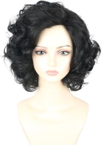 Old Lady Wigs for Women Short Curly Gray Granny Wig Old Lady Costume for Woman Halloween Costume 5 Piece Wig in Saudi Arabia