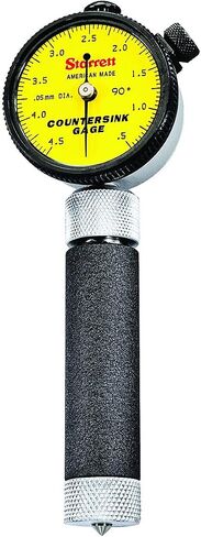 Starrett 688m-1z Millimeter Cantersink Pauge مع الاتصال الهاتفي الأصفر ، زاوية 90 درجة ، 0.5-4.3 ملم نطاق in Saudi Arabia
