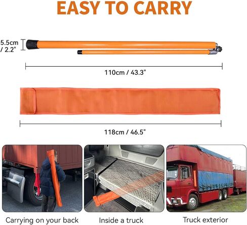 Height Stick for Trucks 15FT,Load Height Measuring Stick with Adjustable Pole,Non-Conductive Fiberglass Compact Height Stick with Carrying Bag,Accurately for Trucks, Trailers, Car Haulers in Saudi Arabia