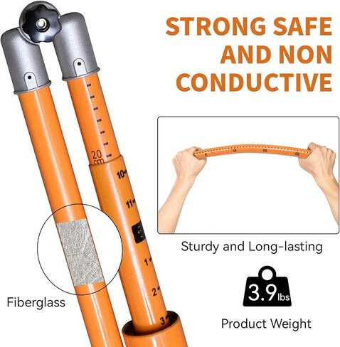Height Stick for Trucks 15FT,Load Height Measuring Stick with Adjustable Pole,Non-Conductive Fiberglass Compact Height Stick with Carrying Bag,Accurately for Trucks, Trailers, Car Haulers in Saudi Arabia