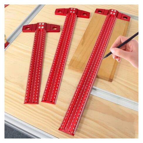 60-500mm دقة علامات T-Ruler الألومنيوم سبيكة الخشب كاتب العلامات المقياس Deluxe الفتحة المتقاطعة الحاكم (T60) in Kuwait